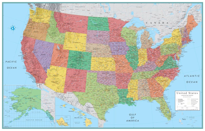 Swiftmaps RMC Classic United States USA and World Wall Map Set (Signature Edition) - Image 4